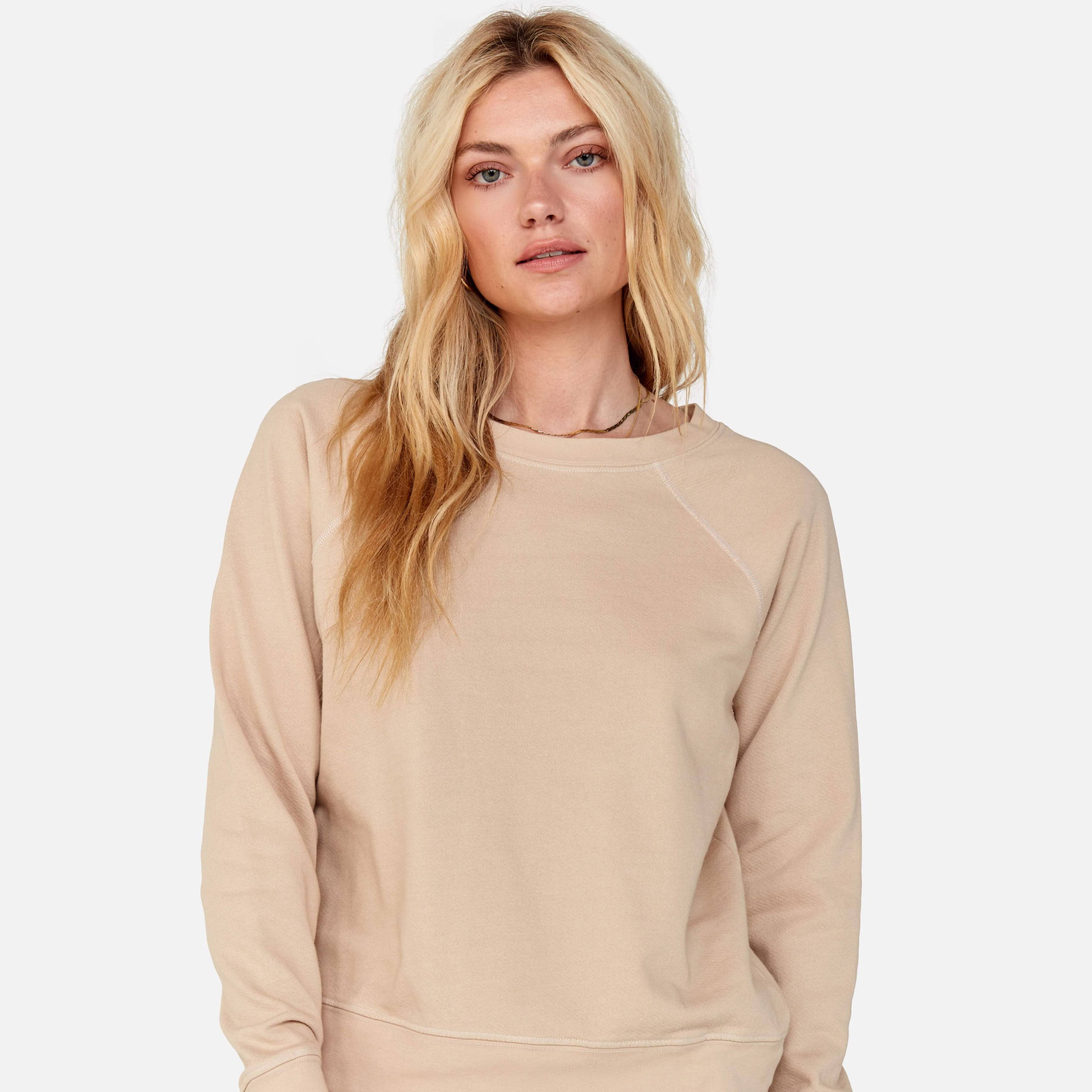 Organic Terry Raglan Sweatshirt Latte / L