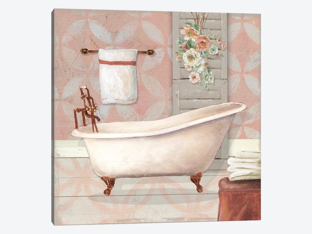 Carol Robinson Paintings Canvas Art Prints - Blushing Bath I