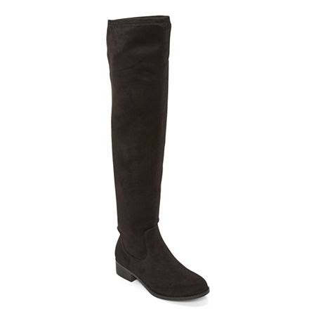 Worthington Womens Primrose Over The Knee Boots Block Heel, 9 1/2 Medium, Black
