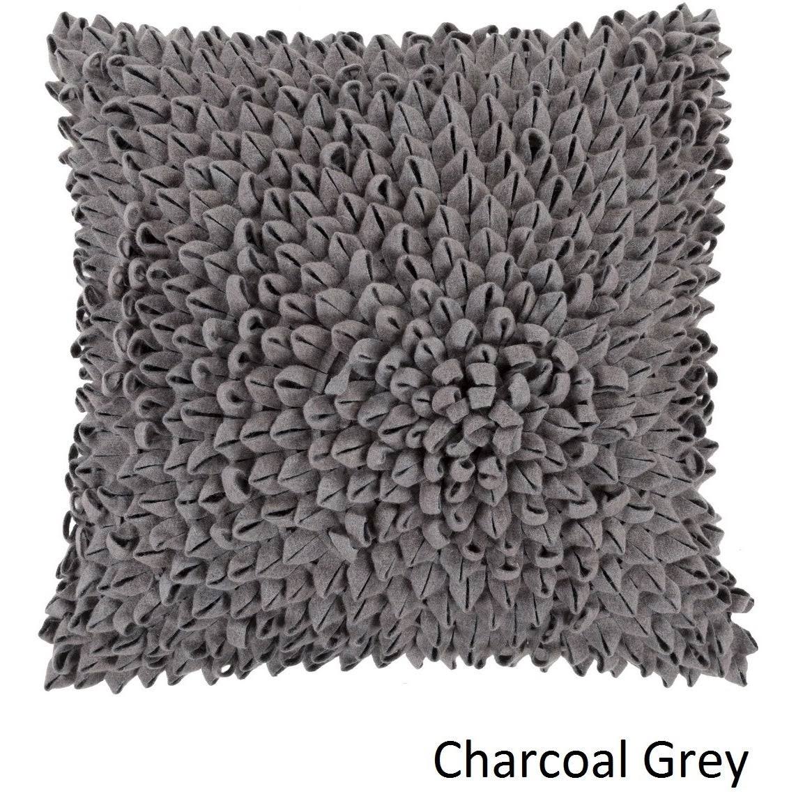 Decorative Eurn 22-inch Poly or Down Filled Pillow Charcoal Grey Down