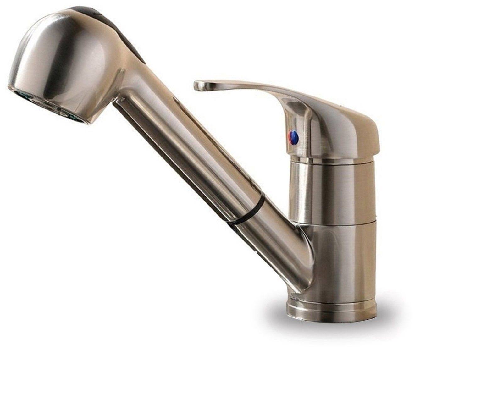 iSpring L8220NBN Lead-Free Contemporary Single Handle Pull-Down Kitchen Faucet, Brushed Nickel, Without Deck Plate