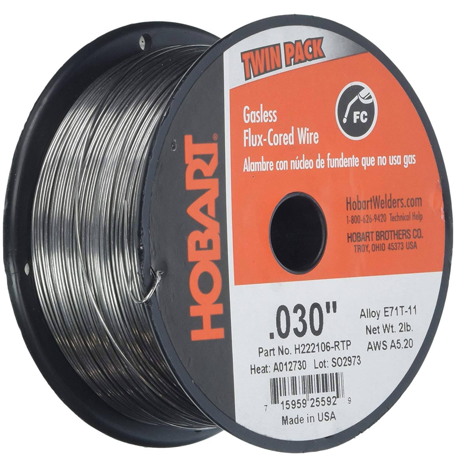 Hobart H222106-RTP 0.030-Inch 4-Pound E71T-11 Flux-Cored Welding WIRE, Value-Twin Pack