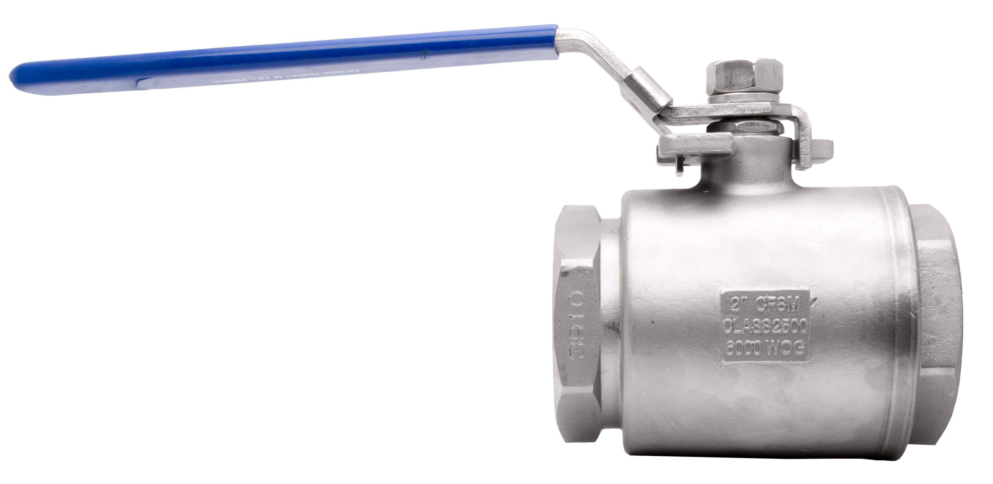2x22 NPT Stainless Steel Seal-Welded Full Port Ball Valve, 6,000PSI