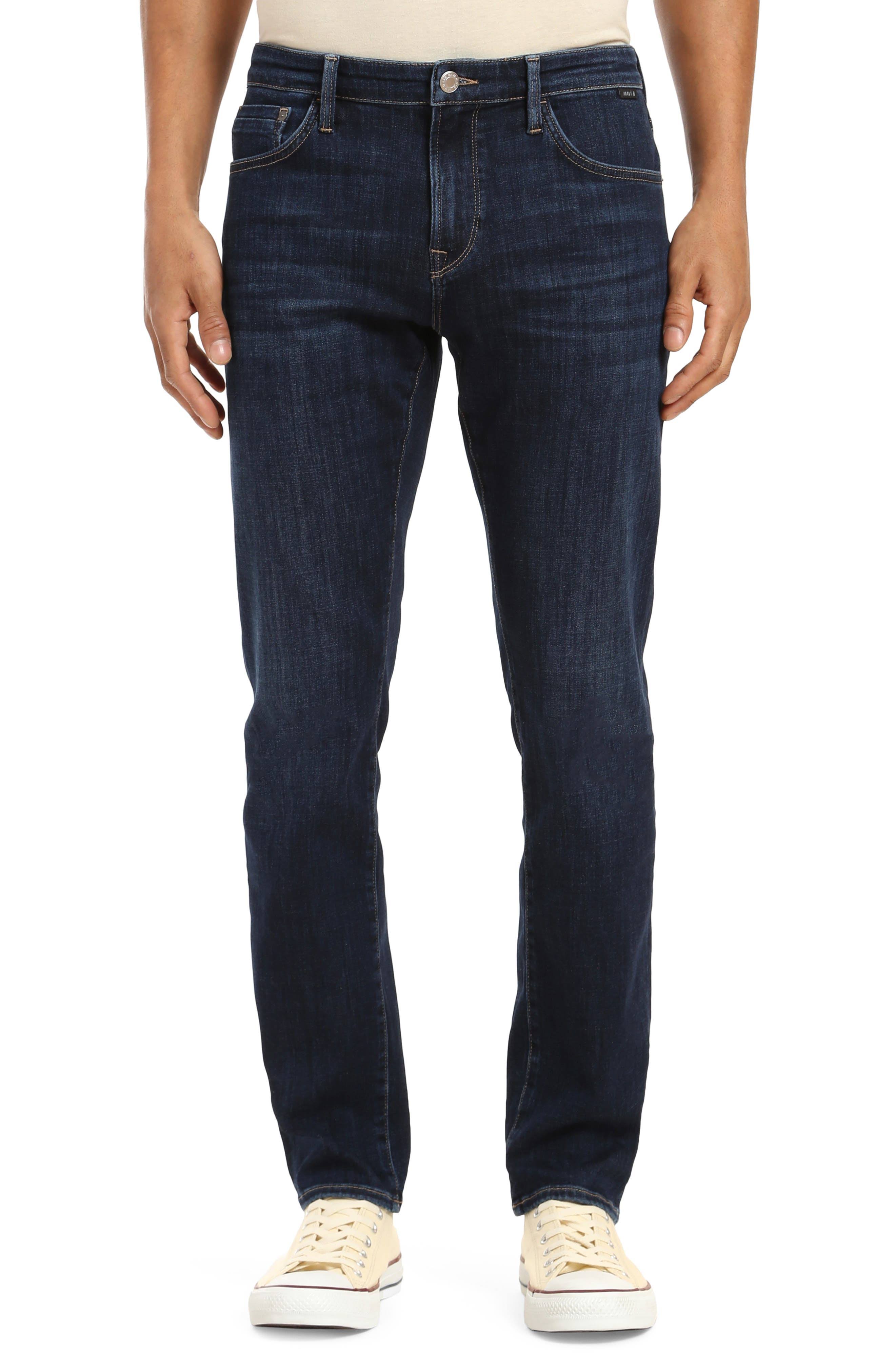 Mavi Men&s Jake Slim Leg Jeans in Deep Feather Blue