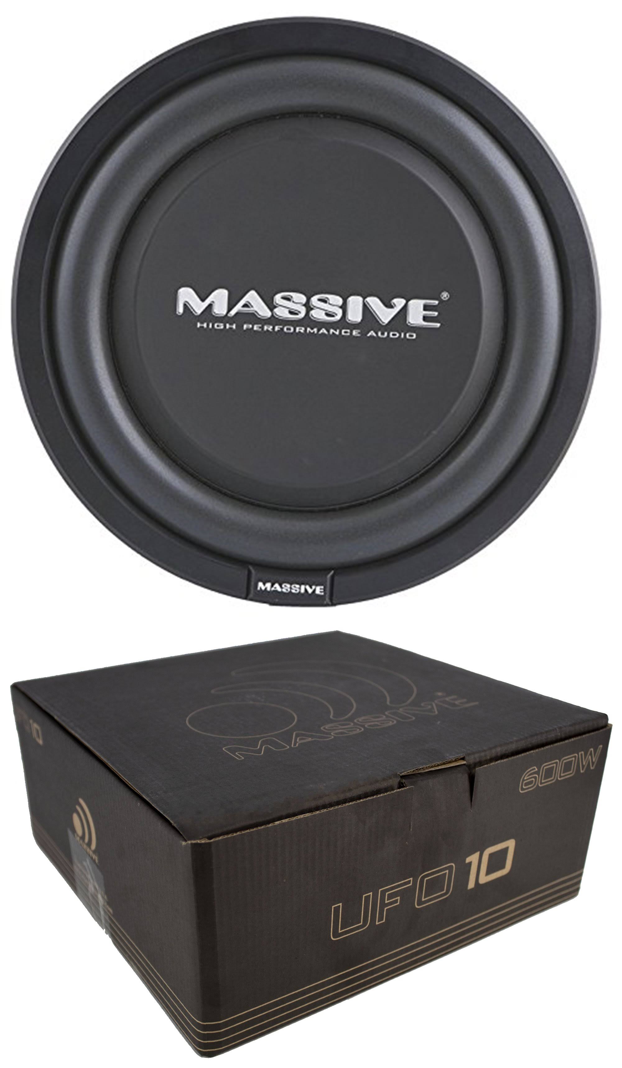Massive Audio UFO10 10 inch Shallow Sub Subwoofer 600 Watt Dual 4 Ohm