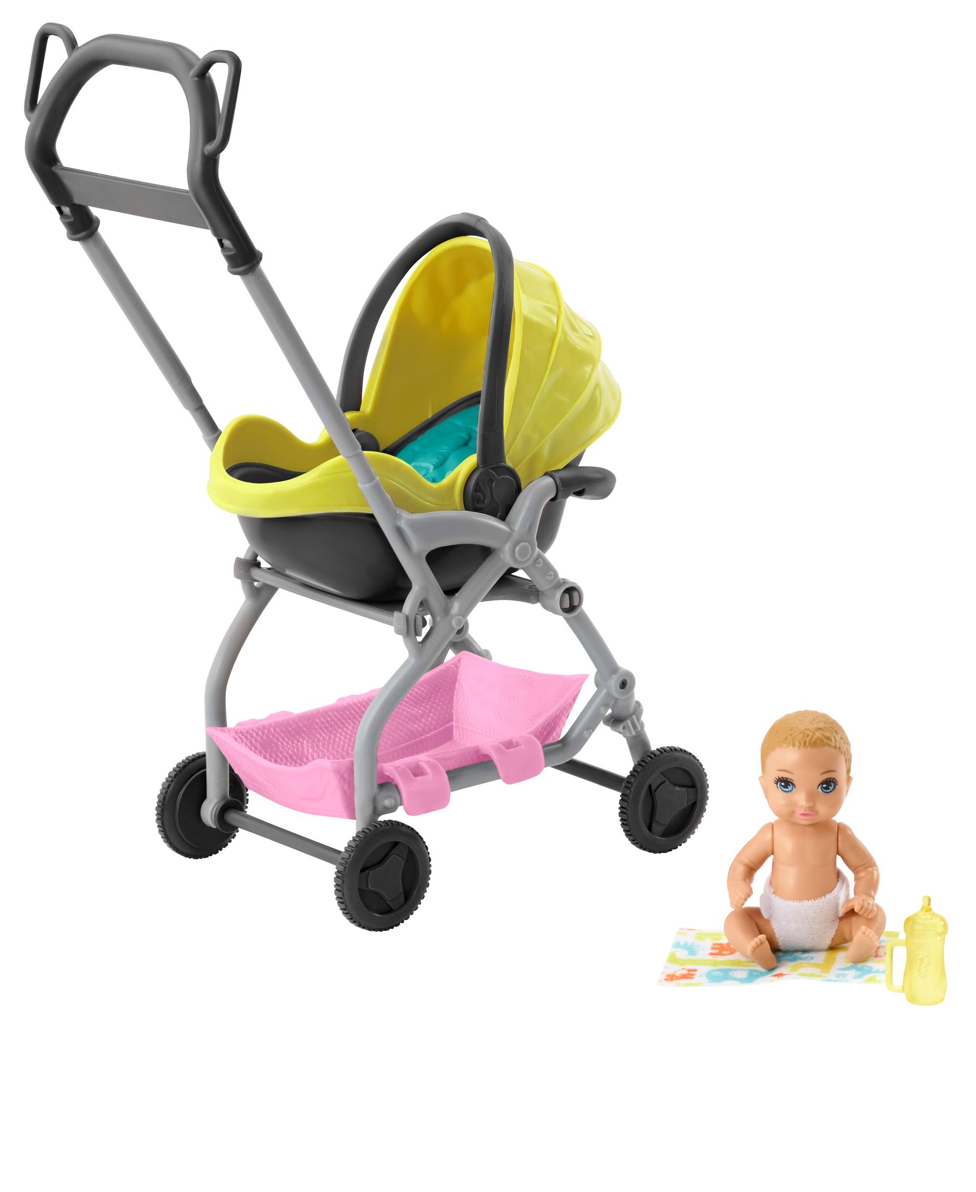 Barbie Skipper Babysitters Inc Stroller and Baby Playset New