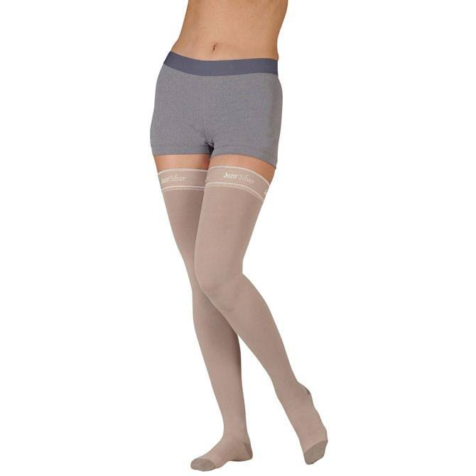 Juzo Soft Silver 20-30 mmHg Thigh High w/ Silicone Top Band / Beige, V / Short
