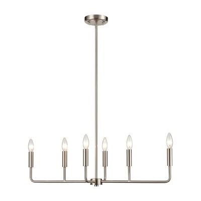 Nanya 6 - Light Kitchen Island Linear Pendant Latitude Run Finish: Brushed Nickel