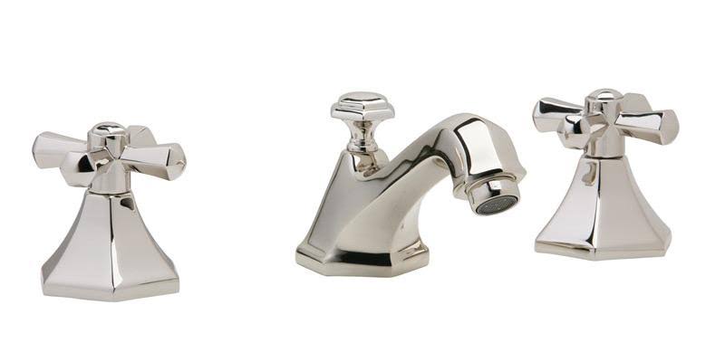 Phylrich K171-OEB Le Verre u0026 La Crosse 7 1/8x22 Double Cross Handle Widespread Bathroom Sink Faucet in Old English Brass