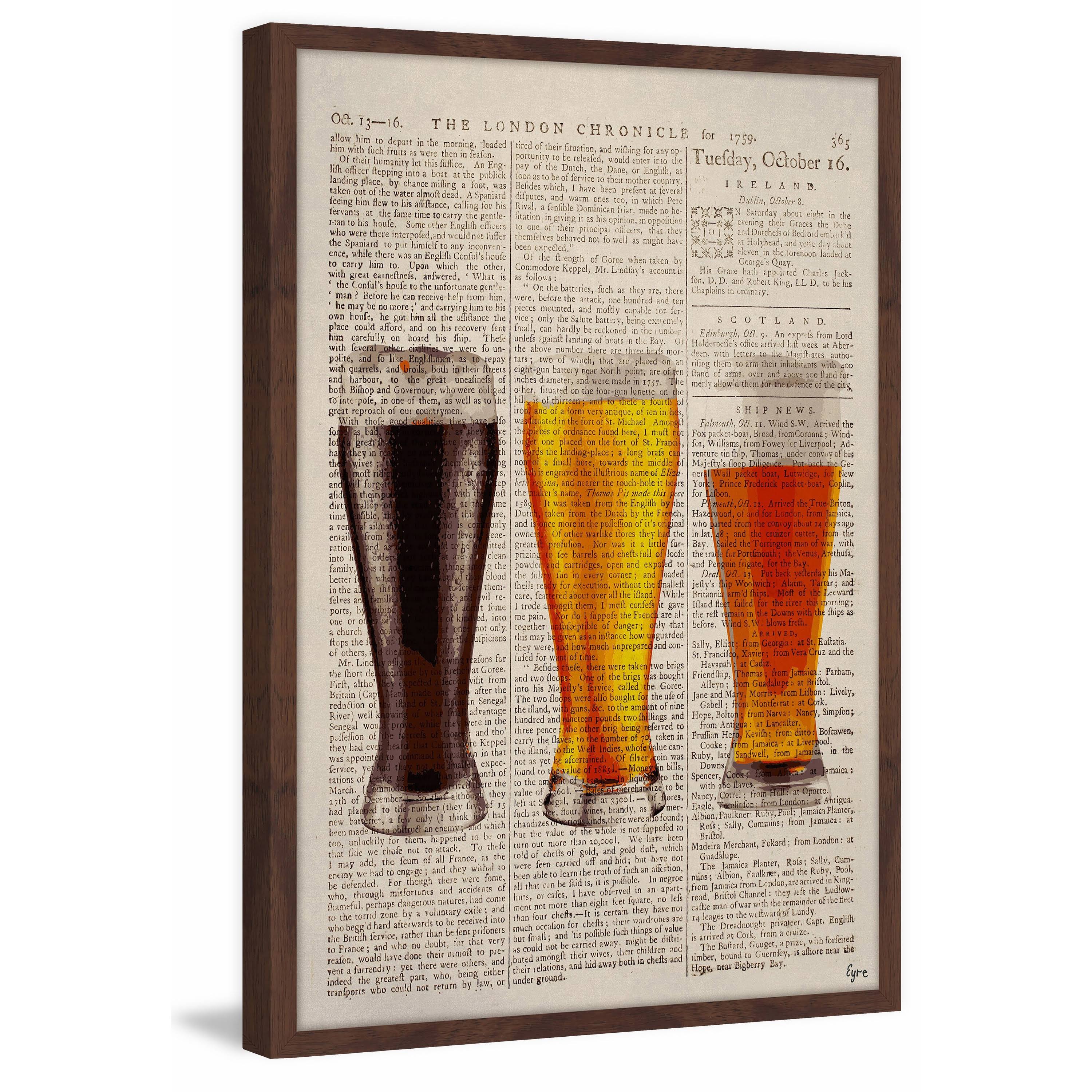 Marmont Hill Inc 'Lager Styles' Framed Painting Print, 16 x 24