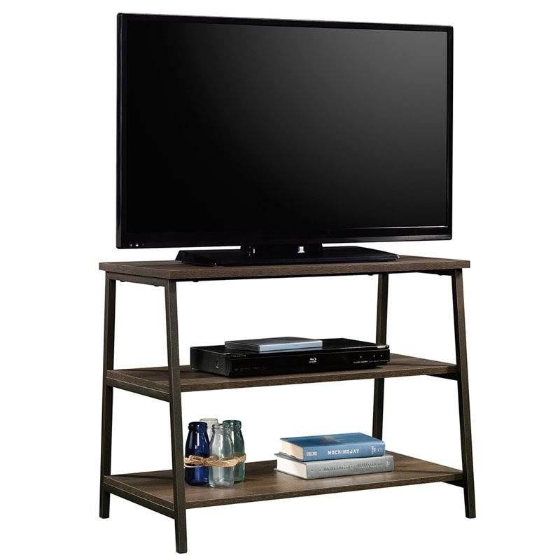 Pemberly Row Engineered Wood Stand for TVs Up to 36x22 in Smoked Oak