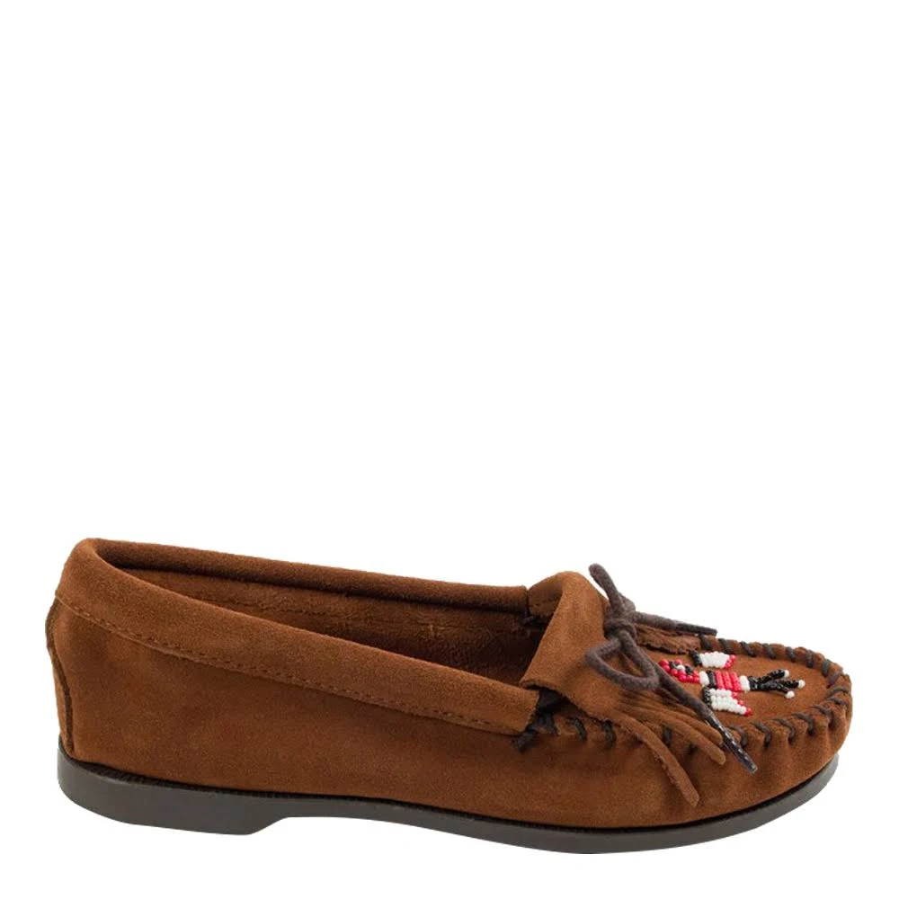 Women's Minnetonka Thunderbird Suede Boat Sole, Size: 8.5, Brown