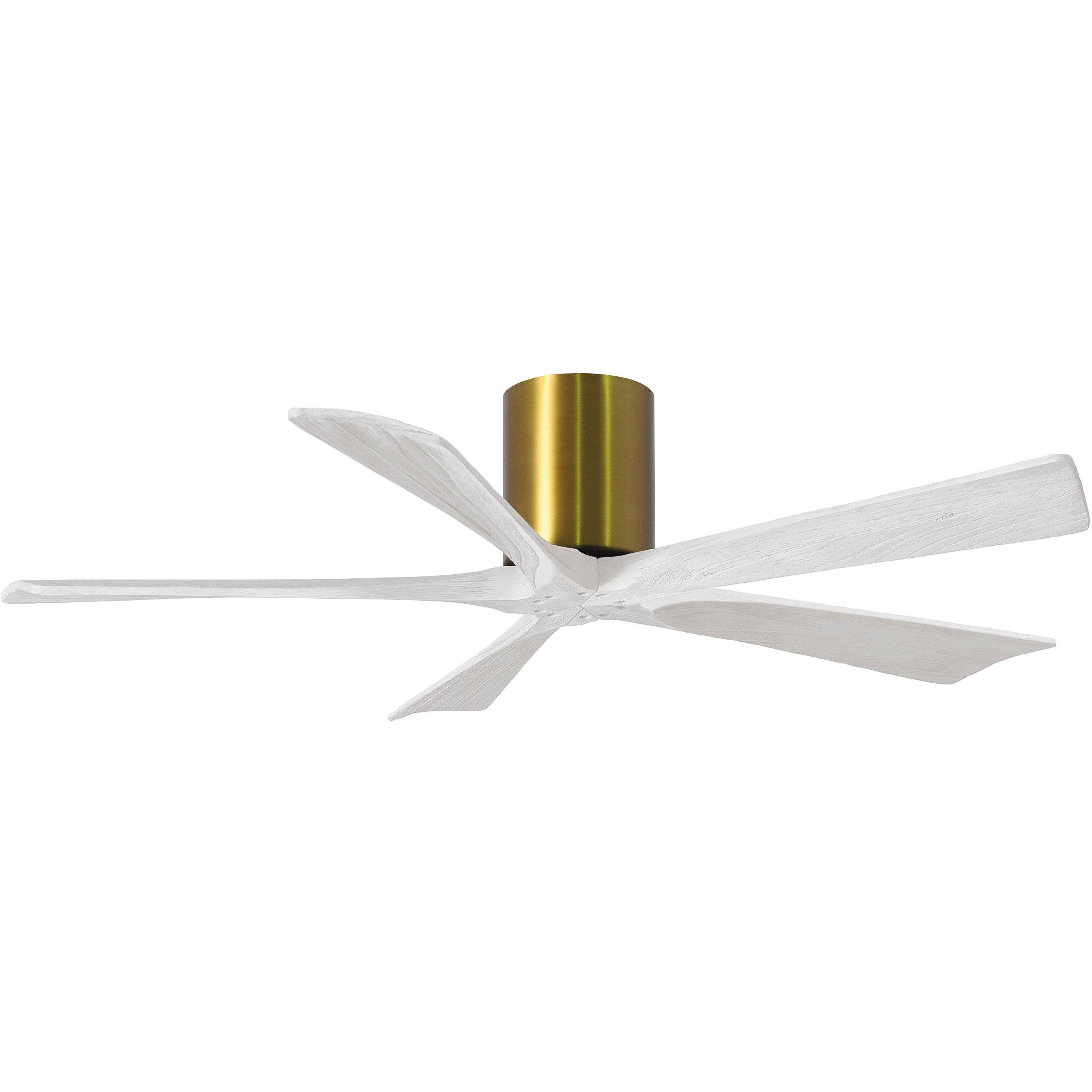 Irene Hugger Ceiling Fan by Matthews Fan Company, Brushed Brass, IR5H-BRBR-MWH-52
