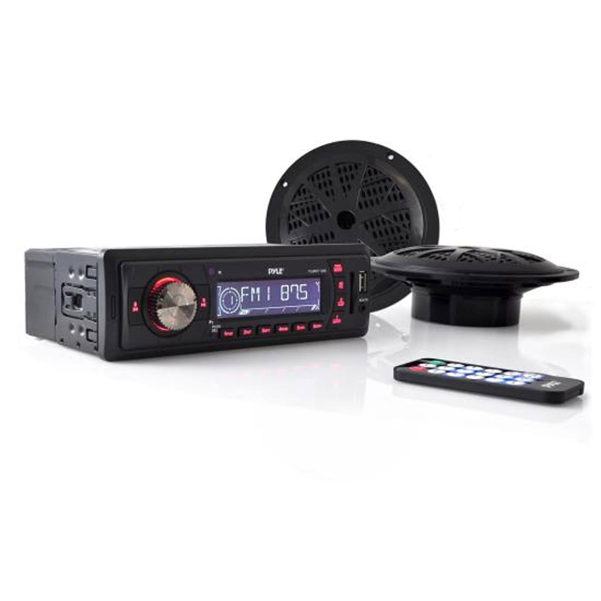 Pyle Plmrkt12bk In-Dash Marine AM/FM PLL Tuning Radio with Usb/sd/mmc