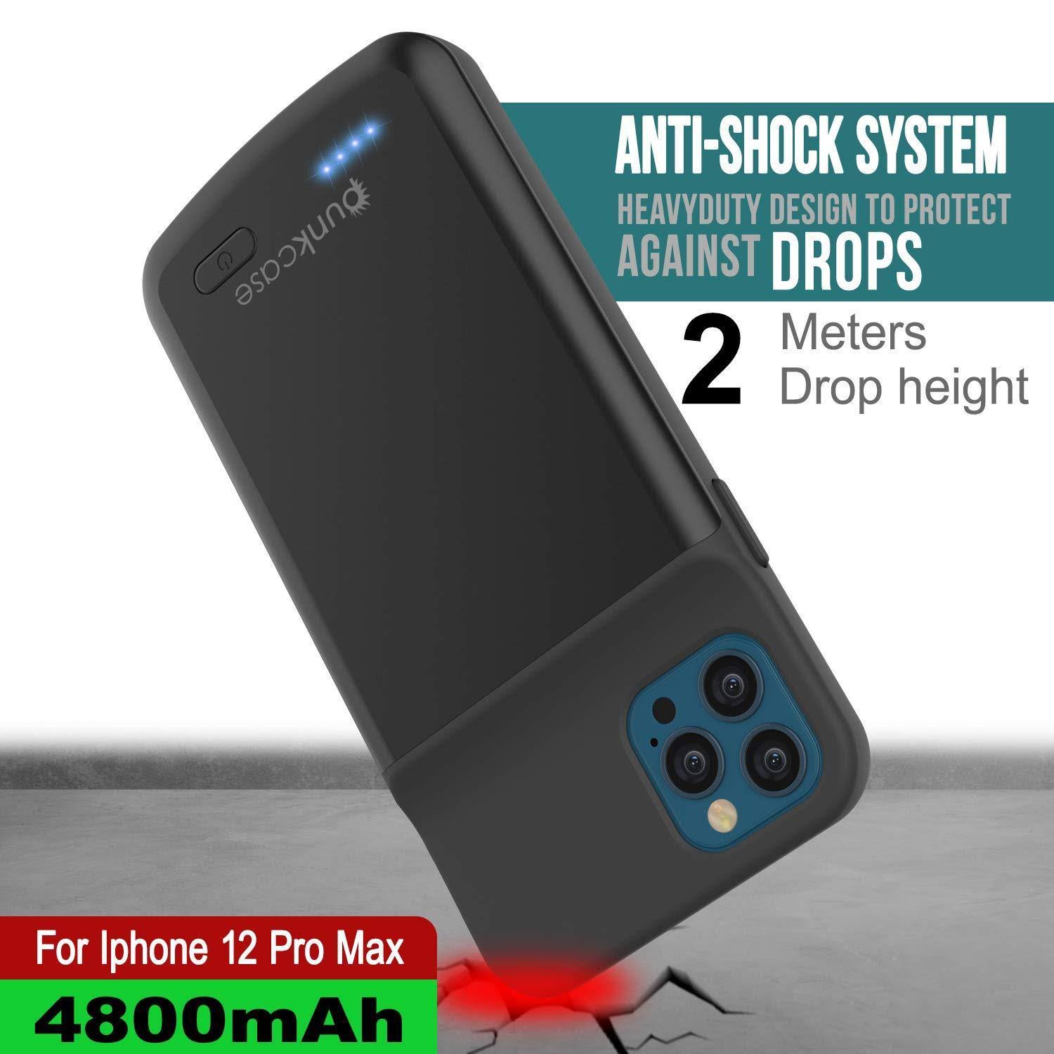 Punkcase PunkJuice Designed for iPhone 12 Pro Max Battery Case, 4800mAh Fast Charging Power Bank w/Screen Protector | IntelSwitc