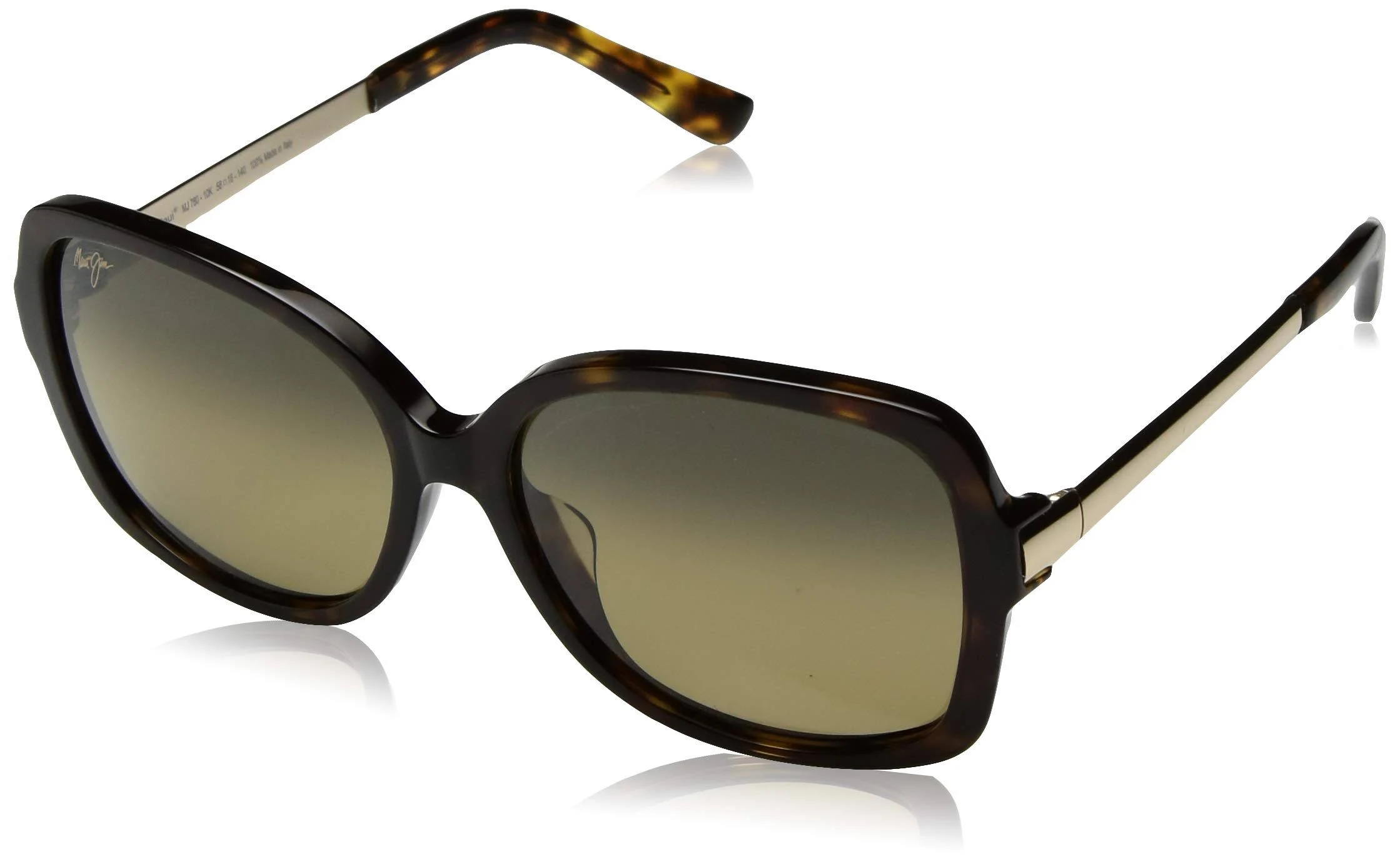 Maui Jim Melika Sunglasses Dark Tortoise with Gold Temples / HCL Bronze