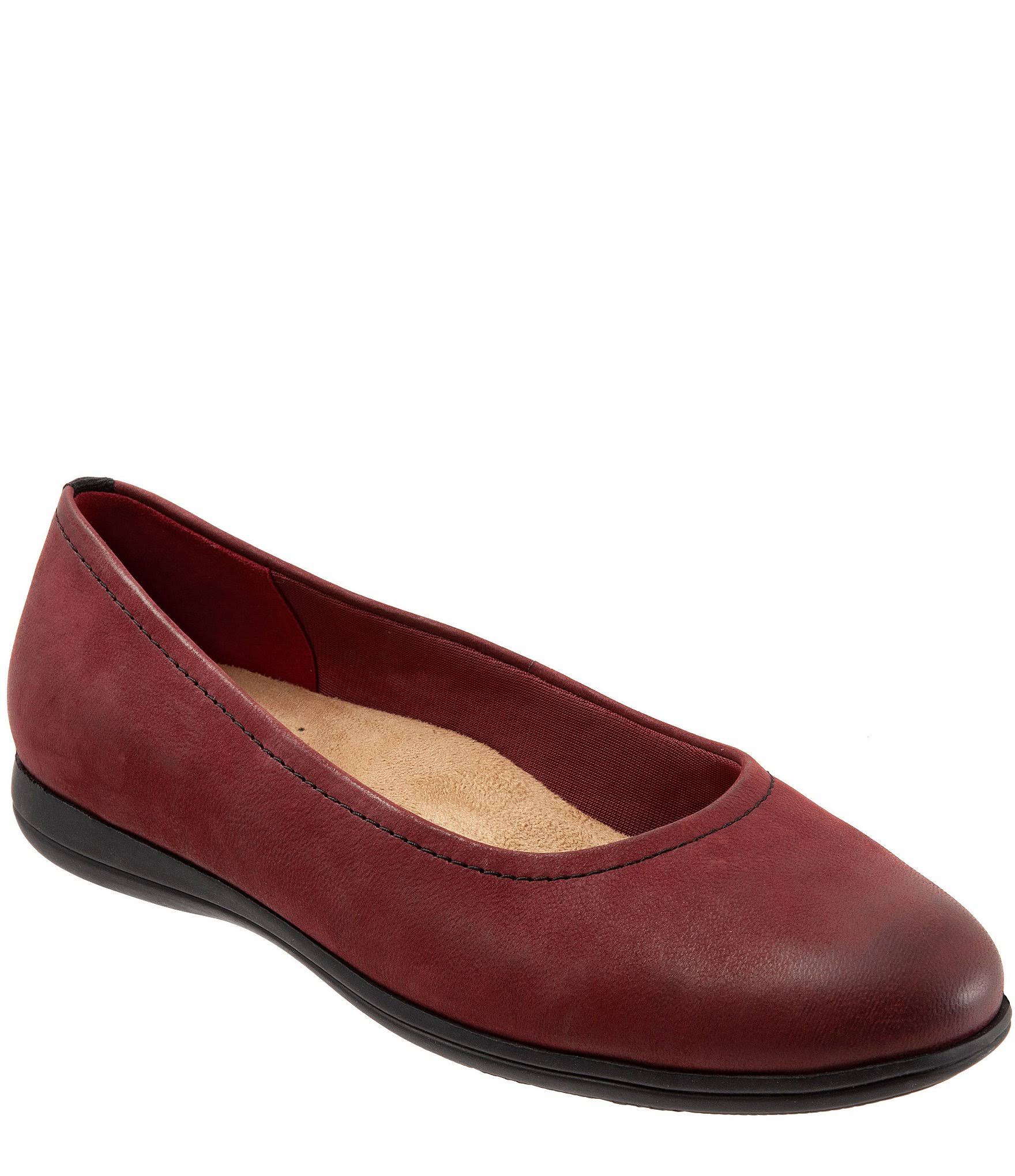 Trotters Darcey - Women's Flat - Dark Red 6 Wide
