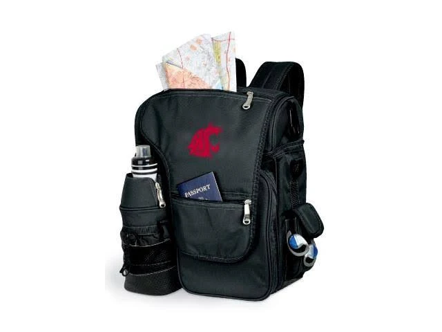Picnic Time Turismo Embroidered Backpack in Black - Washington State Cougars