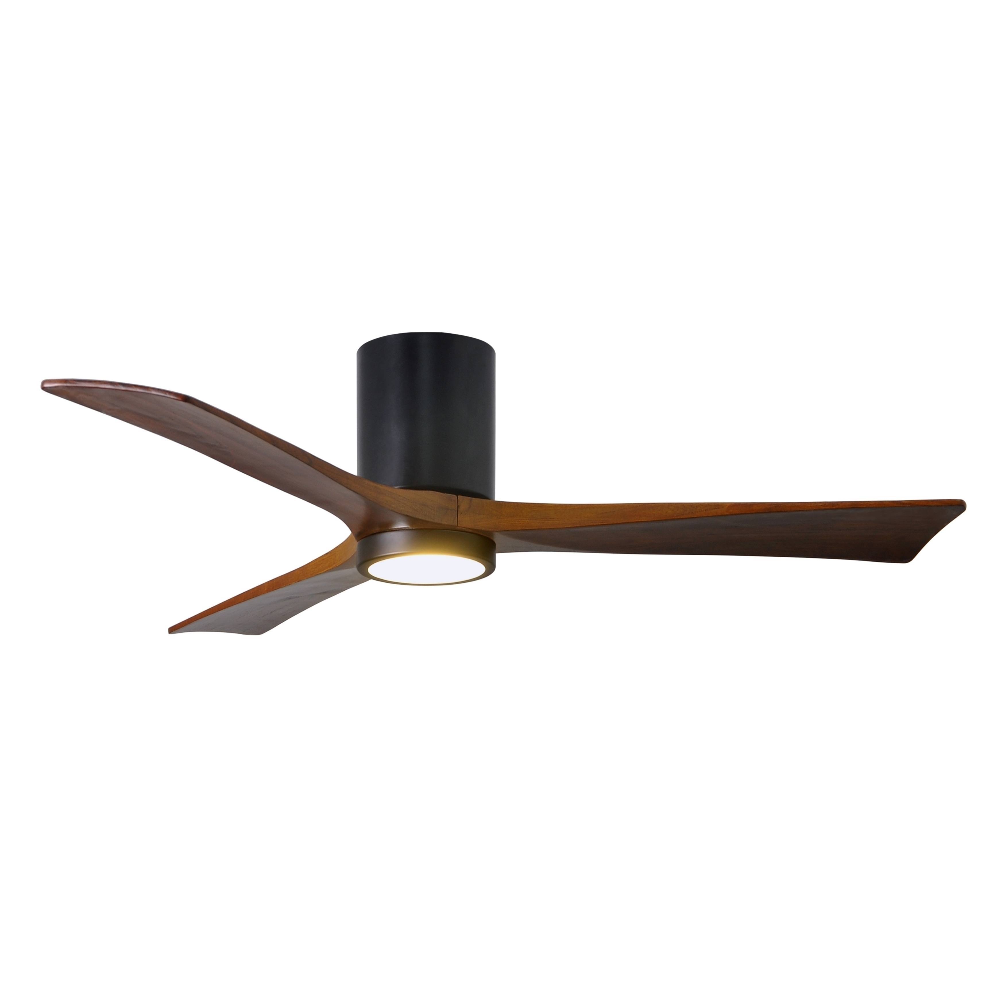 Matthews Fan Company IR3HLK-BK-WA-52 Irene 52 inch 3 Blade LED Ceiling Mount Paddle Fan in Matte Black
