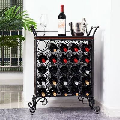 Barbee 25 Bottle Floor Wine Bottle Rack Fleur De Lis Living