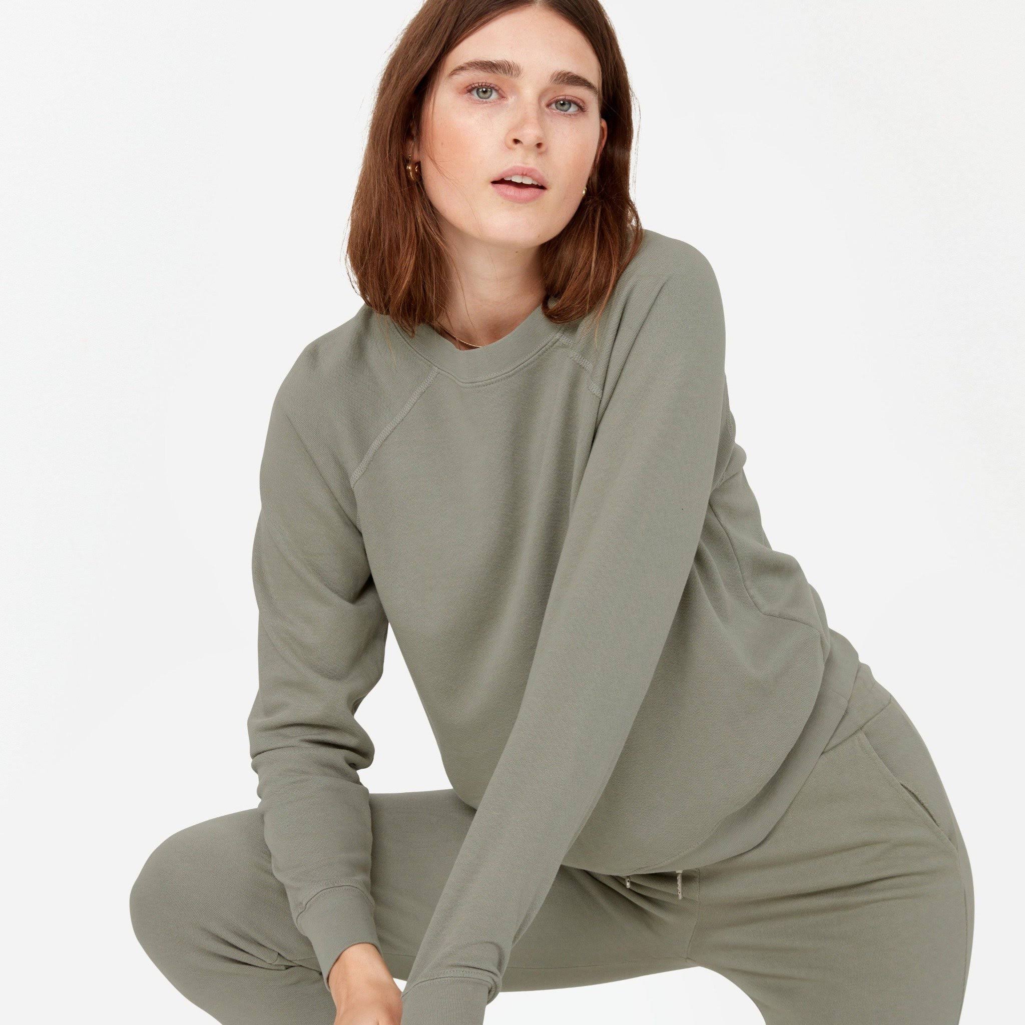 Organic Terry Raglan Sweatshirt Sage / L