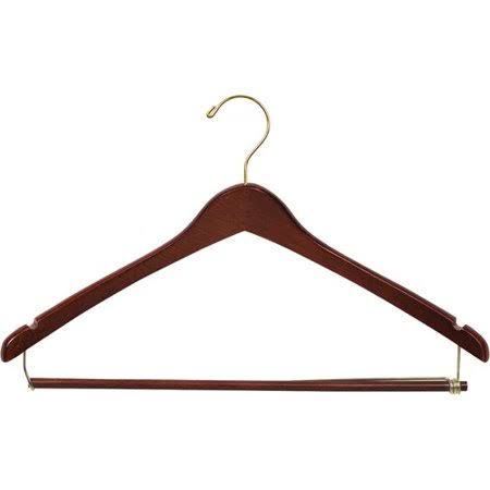Rebrilliant Curved Wood Suit Hanger with Locking Bar (Set of 25)