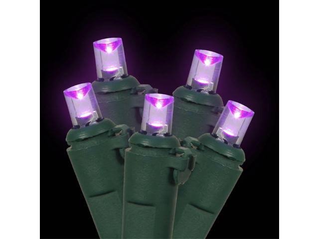 Vickerman X4G0016 100 Light LED Purple-Green Wire Wide Angle EC