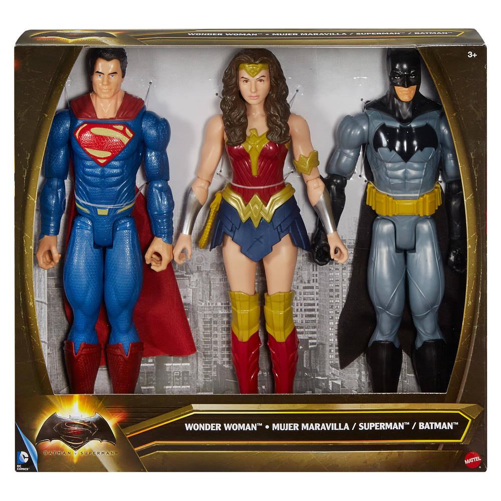 Batman, Superman u0026 Wonder Woman Action Figure 3-Pack 12 inch DC