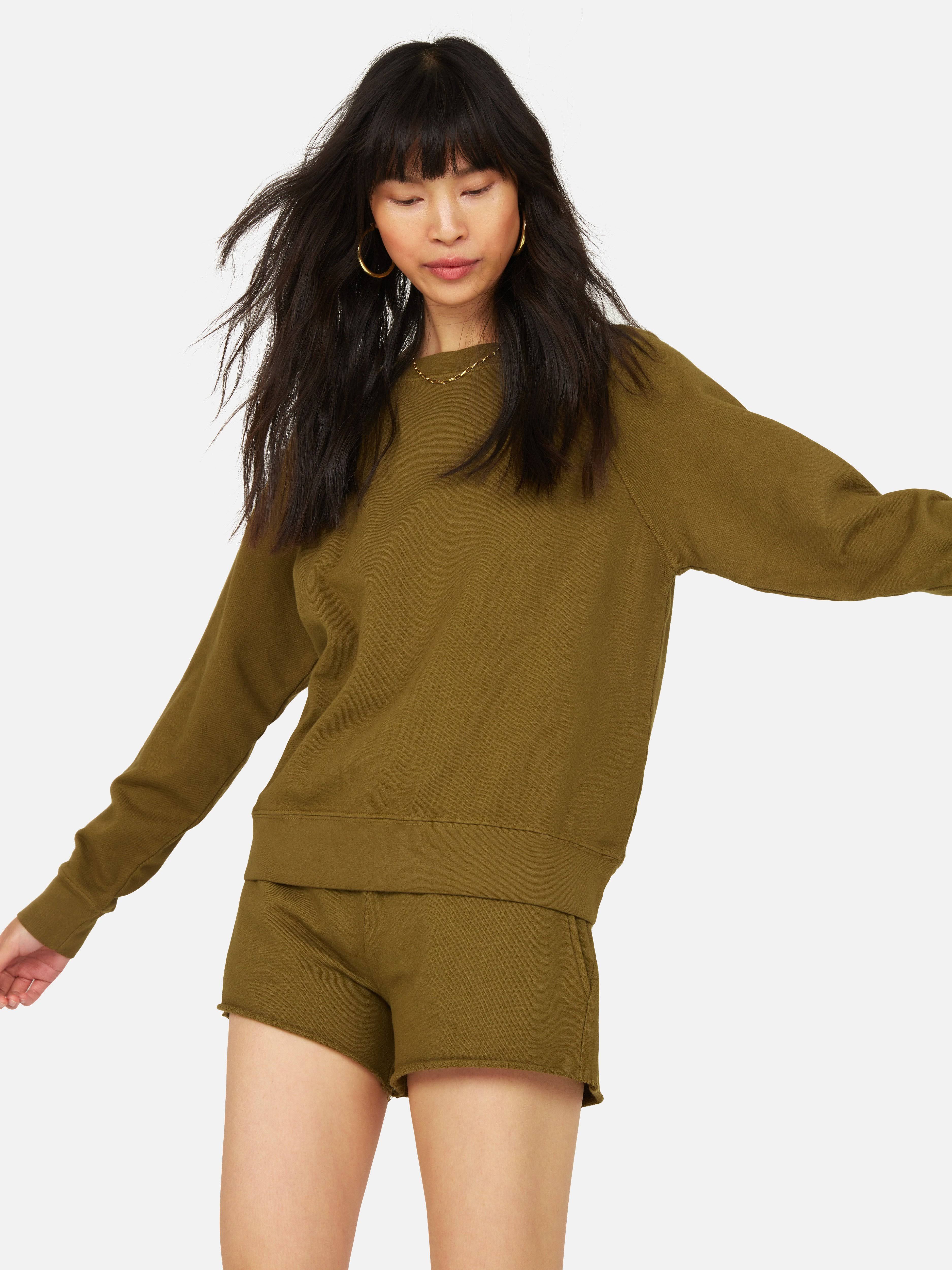 Organic Terry Raglan Sweatshirt Moss / S