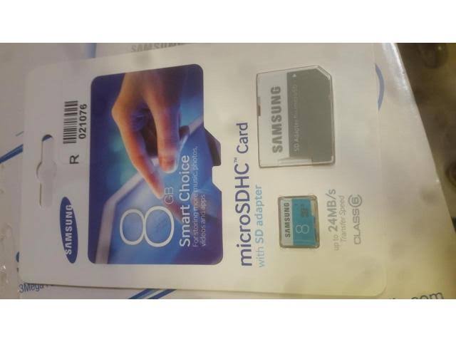 Samsung 8GB microSDHC Class 6 Card with SD Adapter MB-MS08D New