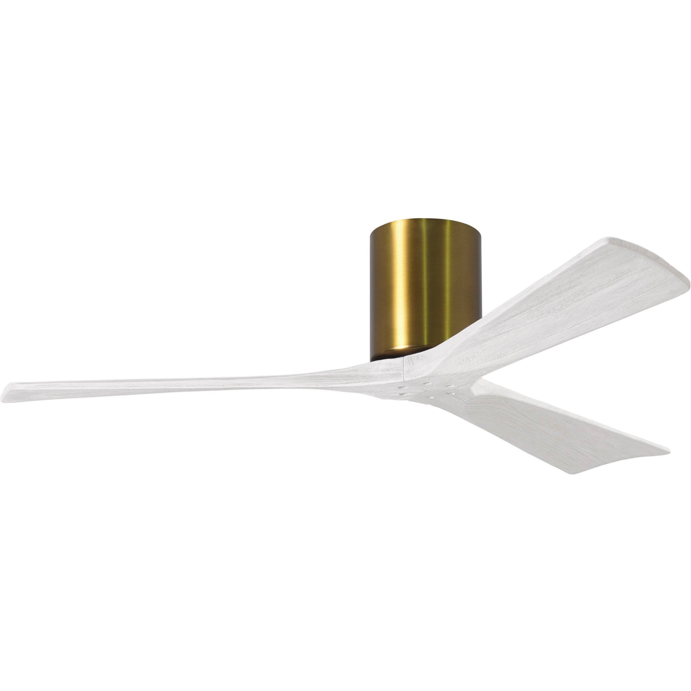 Irene Hugger Ceiling Fan by Matthews Fan Company, Brushed Brass, IR3H-BRBR-MWH-52