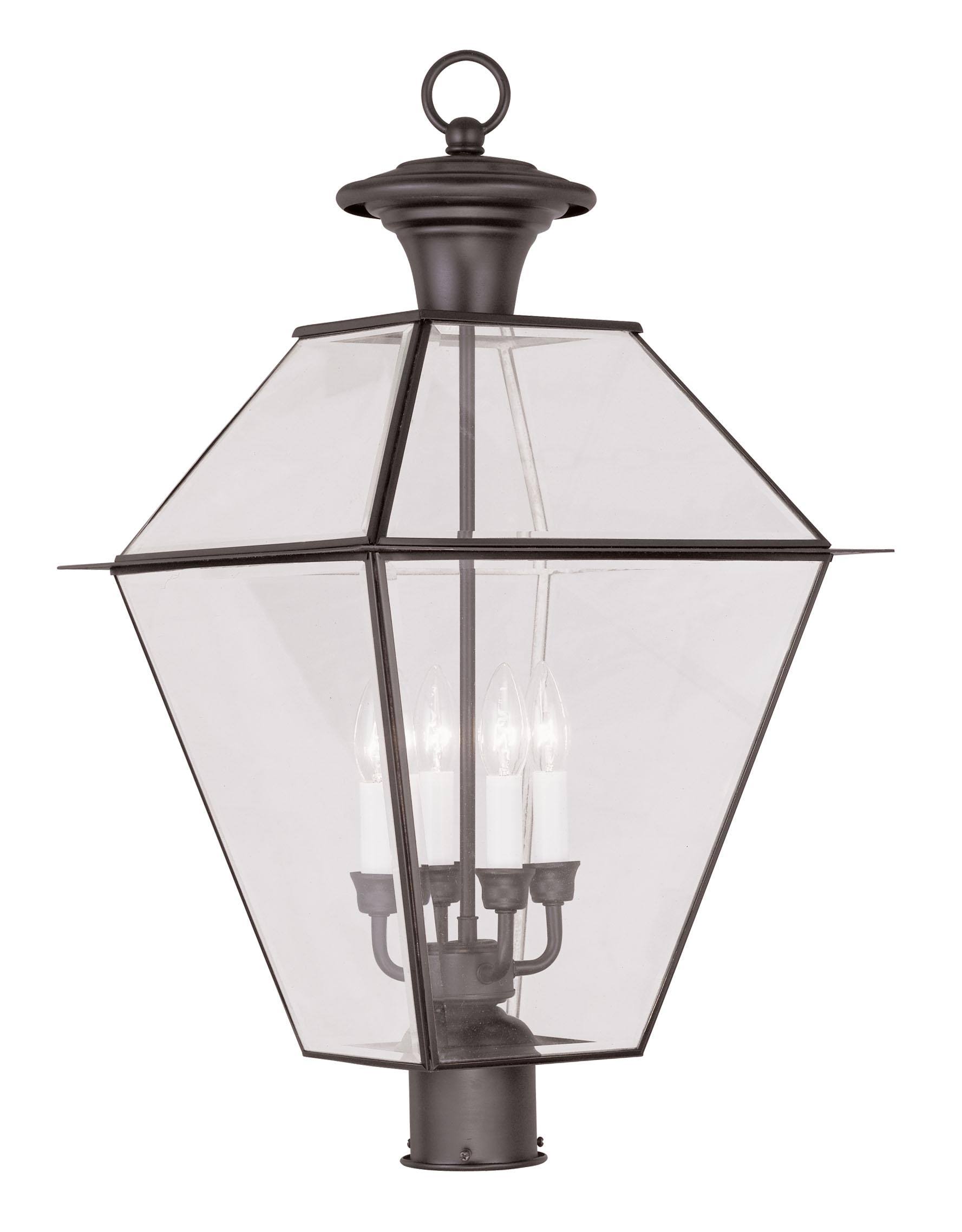 Livex Lighting Westover 4 Light Outdoor Post Lantern, Bronze 2388-07