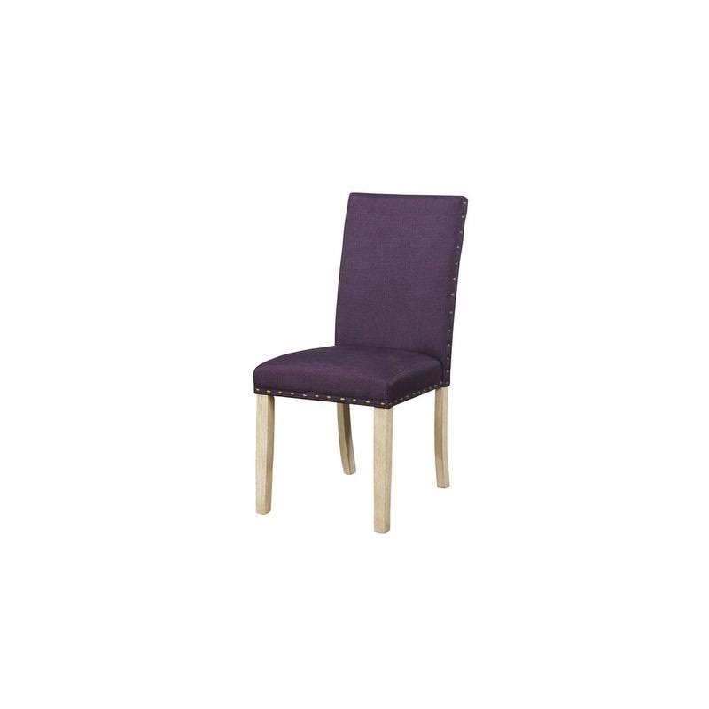 Nathaniel Home Sean NHI Express Fabric Dining Side Chair in Purple (Set of 2)