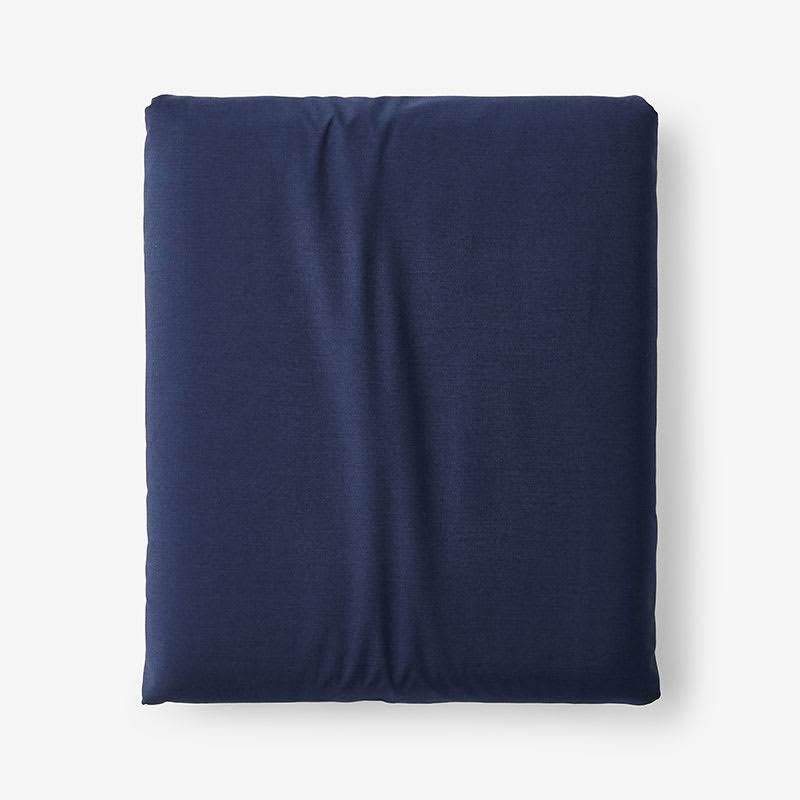 The Company Store Company Cotton Navy Solid 300-Thread Count Cotton Percale King Fitted Sheet, Blue
