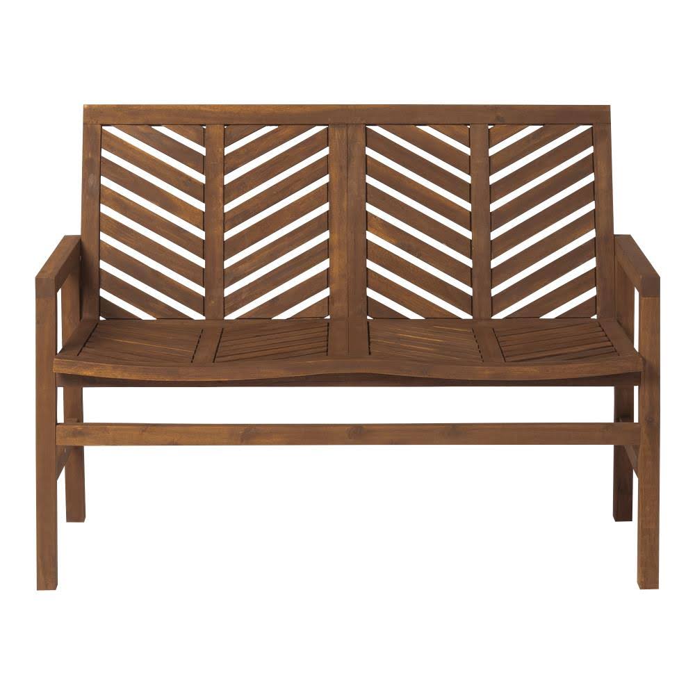 Walker Edison 48-in W x 35-in L Dark Brown Patio Bench | LWW48VINLSDB