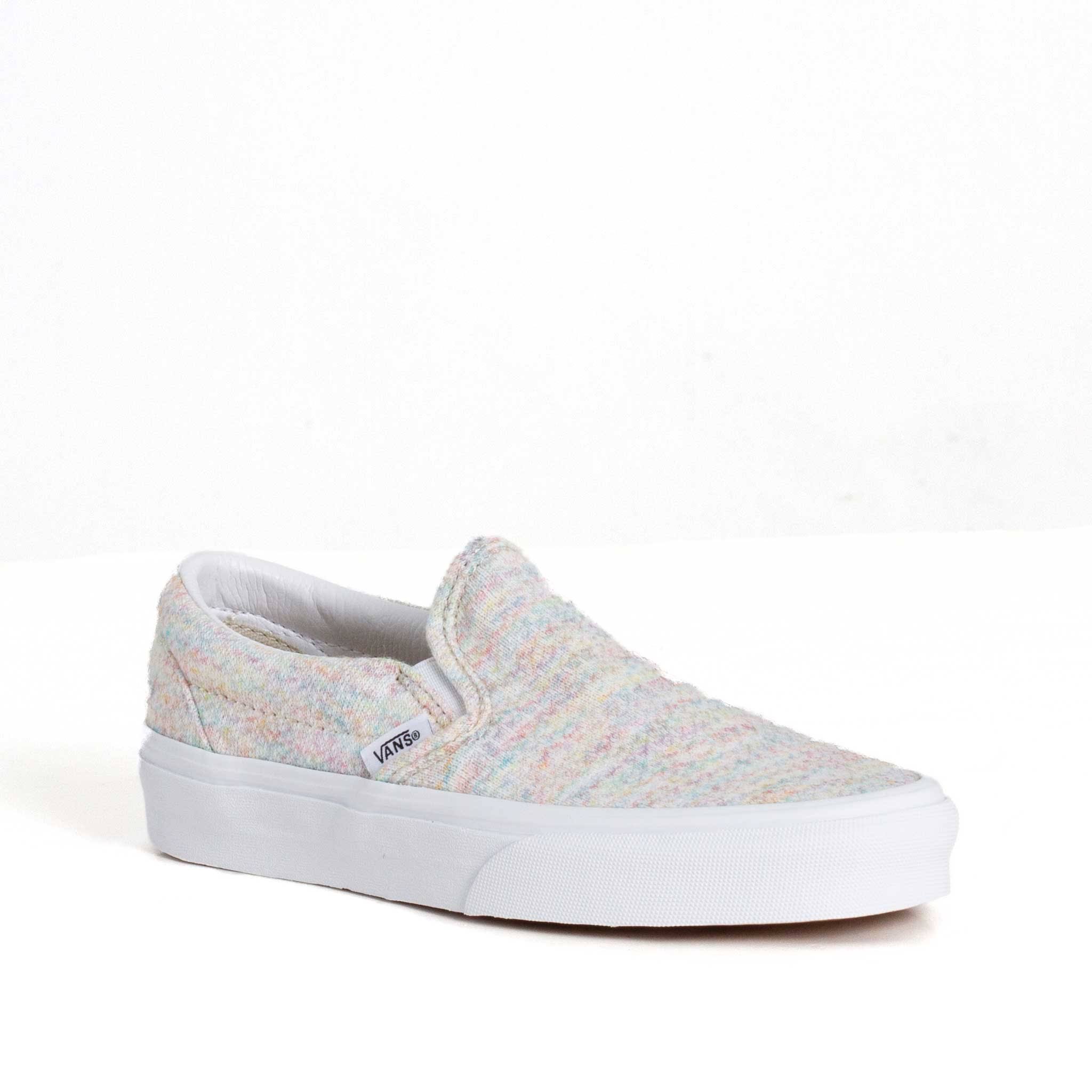 Vans Classic Slip-On Rainbow Jersey Multi/True White VN0A4U38WN5 (Women's) 10