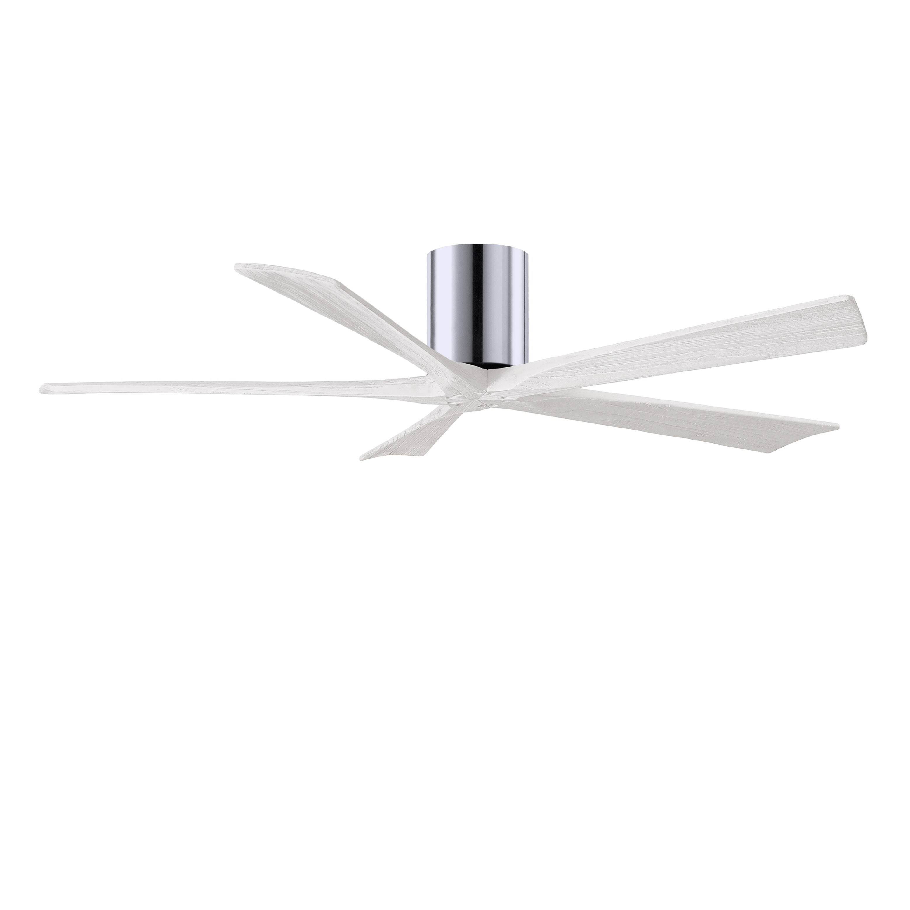Irene Hugger Ceiling Fan by Matthews Fan Company, Polished Chrome, IR5H-CR-MWH-60