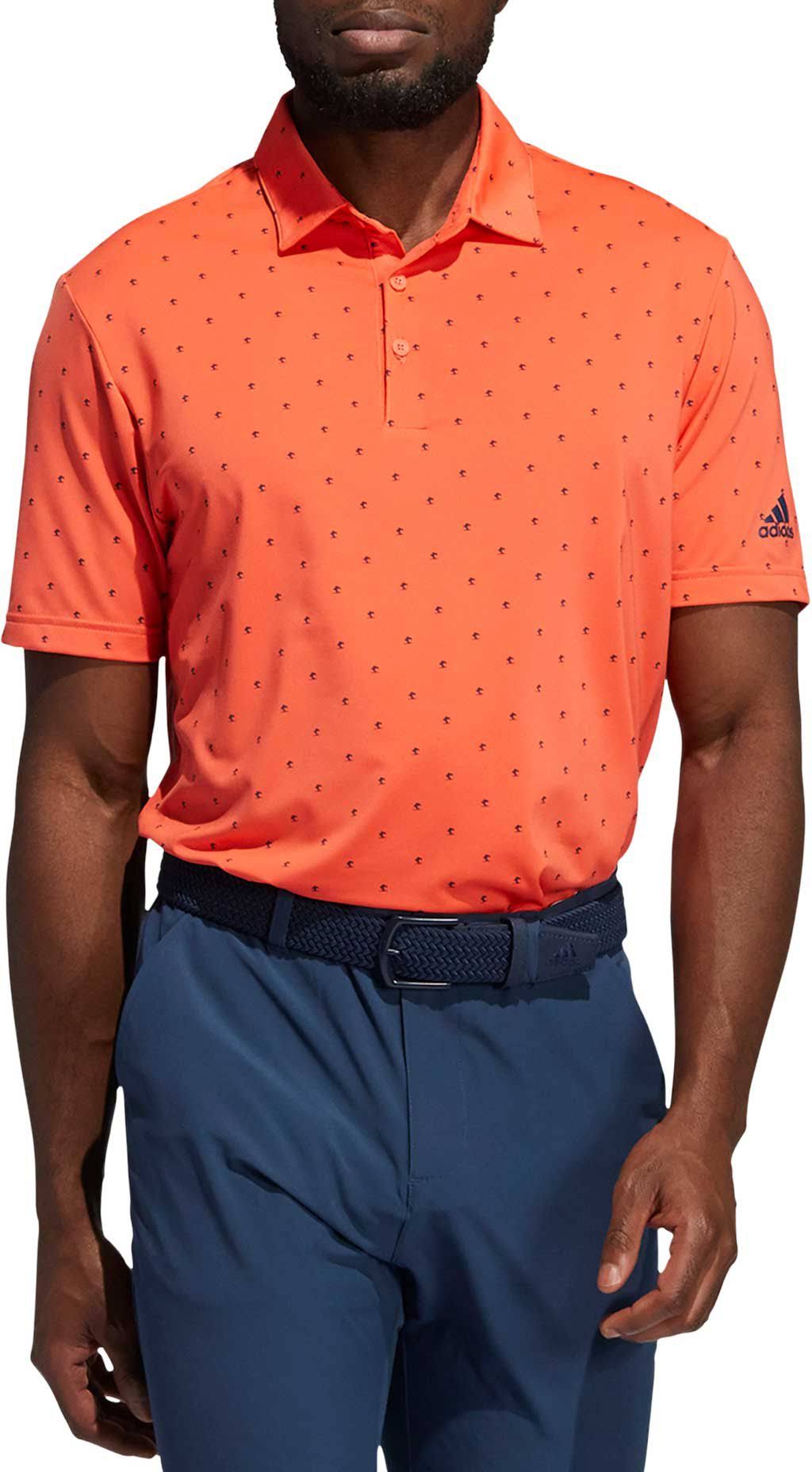 Adidas Ultimate365 Printed Polo Shirt (Large) in Coral