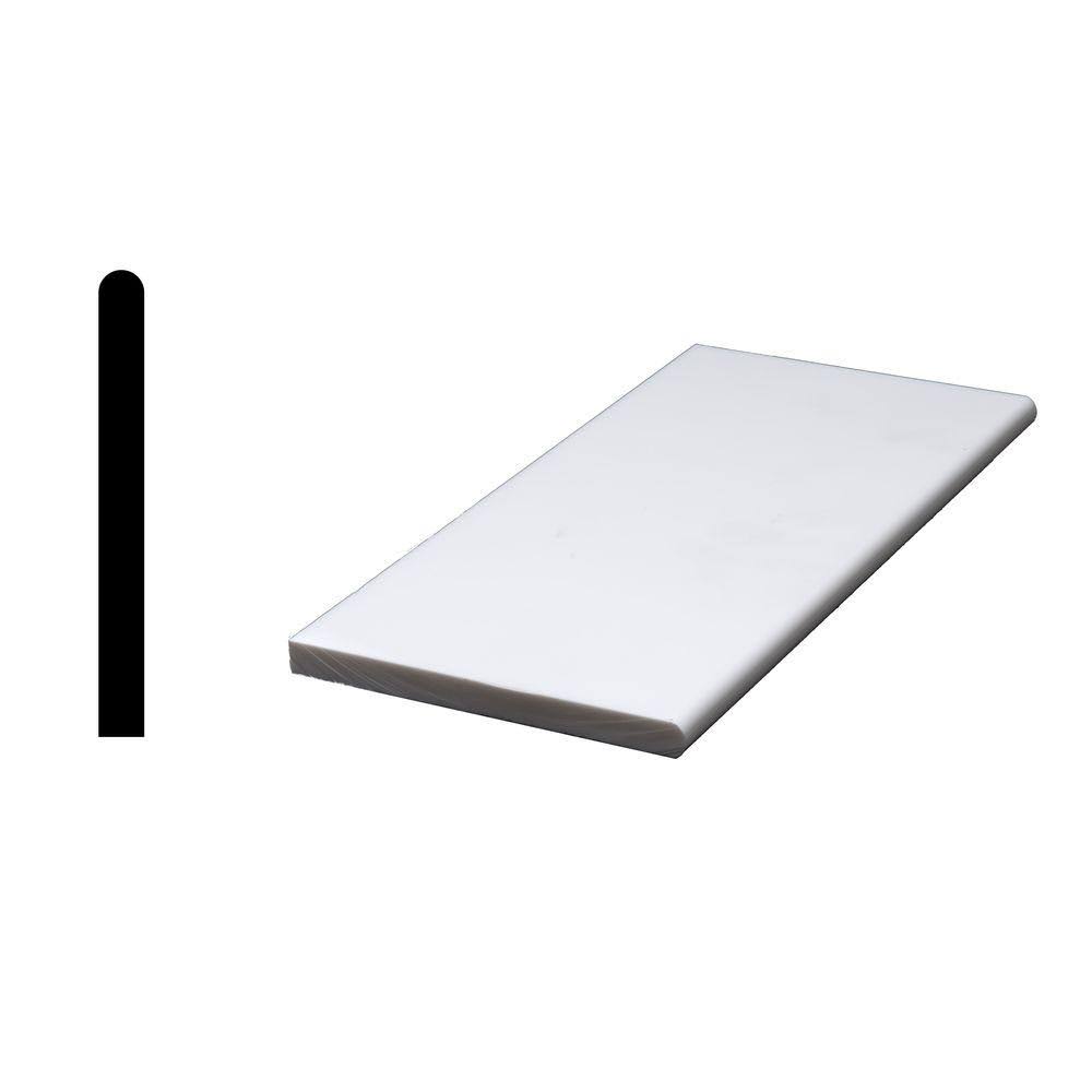 Siltech Innovative Windowsill Products Designer White 1/2 in. x 4-7/8 in. x 72 in. Acrylic Bullnose Window Sill MOULDING