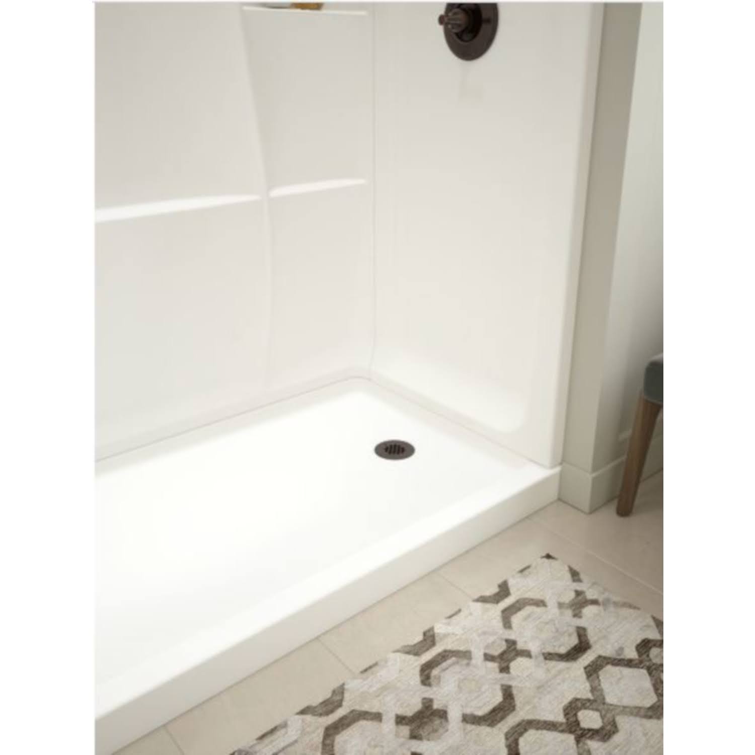 Delta 40094R Classic 400 Right Drain Shower Base, White, 32x22 x 60x22