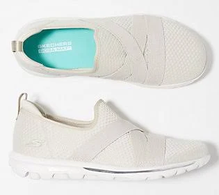 Skechers GOwalk Classic Washable Slip-On Shoes -Thriving, Size 10 Medium, Natural