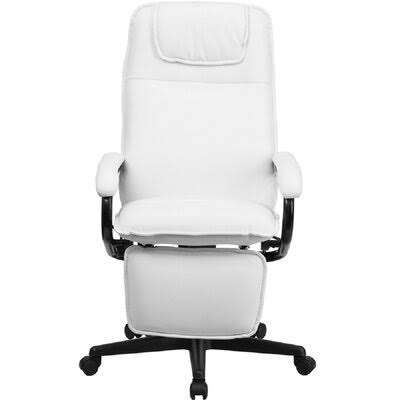 White Reclining Leather Chair Inbox Zero