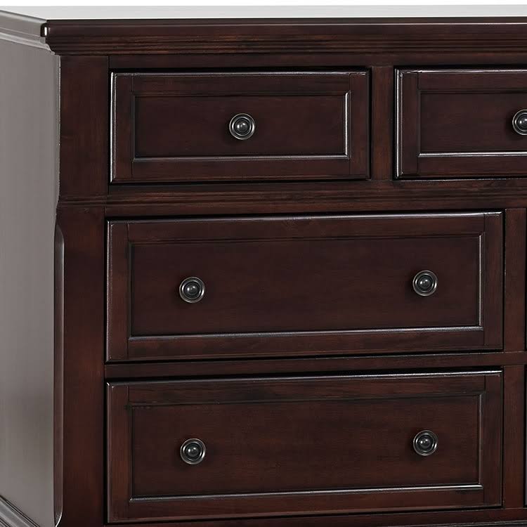 Baby Cache Georgetown 7-Drawer Double Dresser in Rosewood