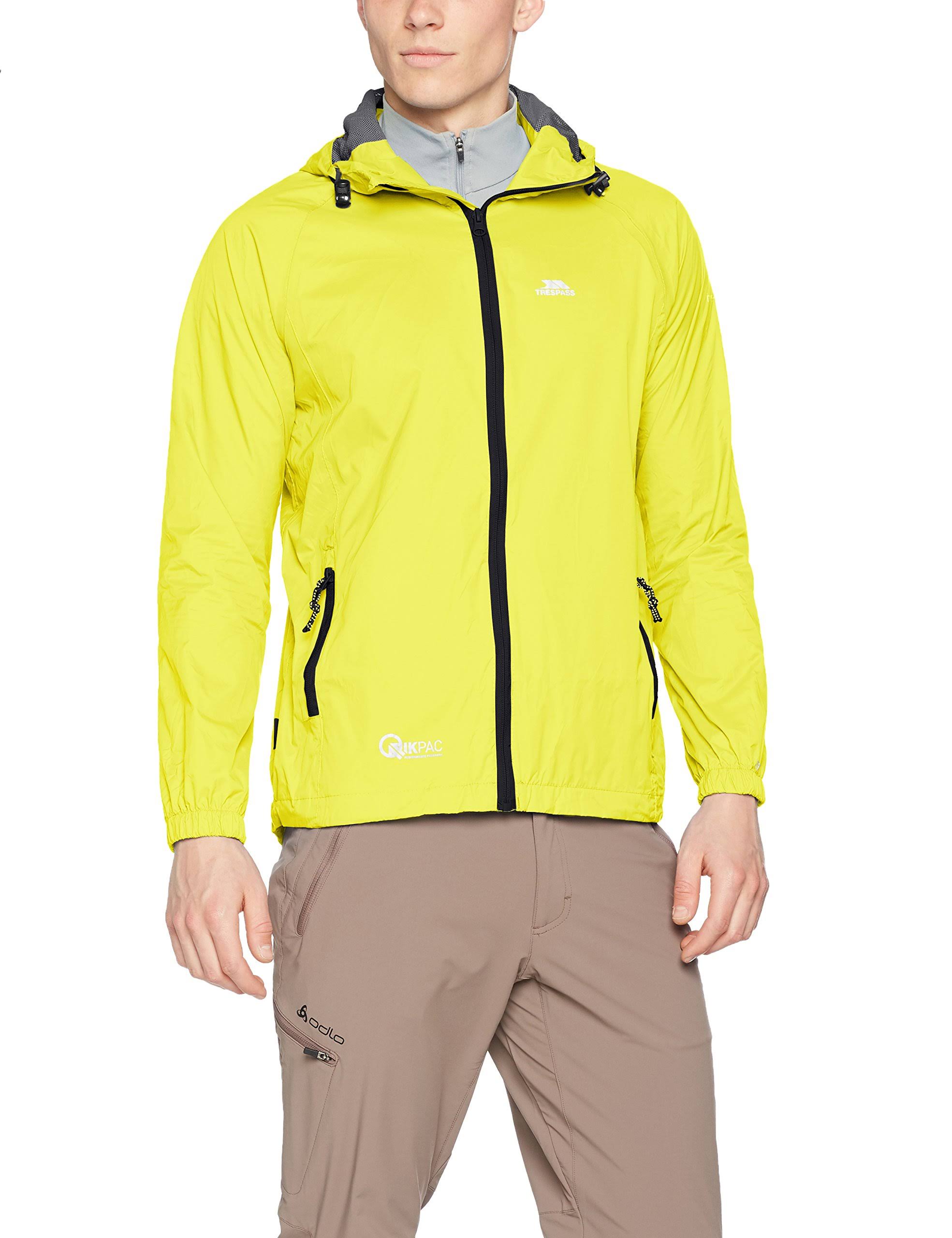 Trespass Unisex Qikpac Waterproof Packaway Jacket - Yellow, Large