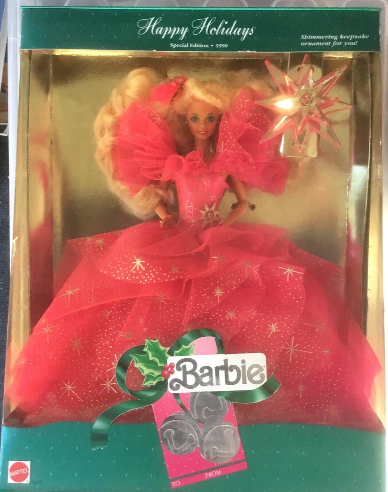 Mattel 1990 Happy Holidays Barbie Special Edition New