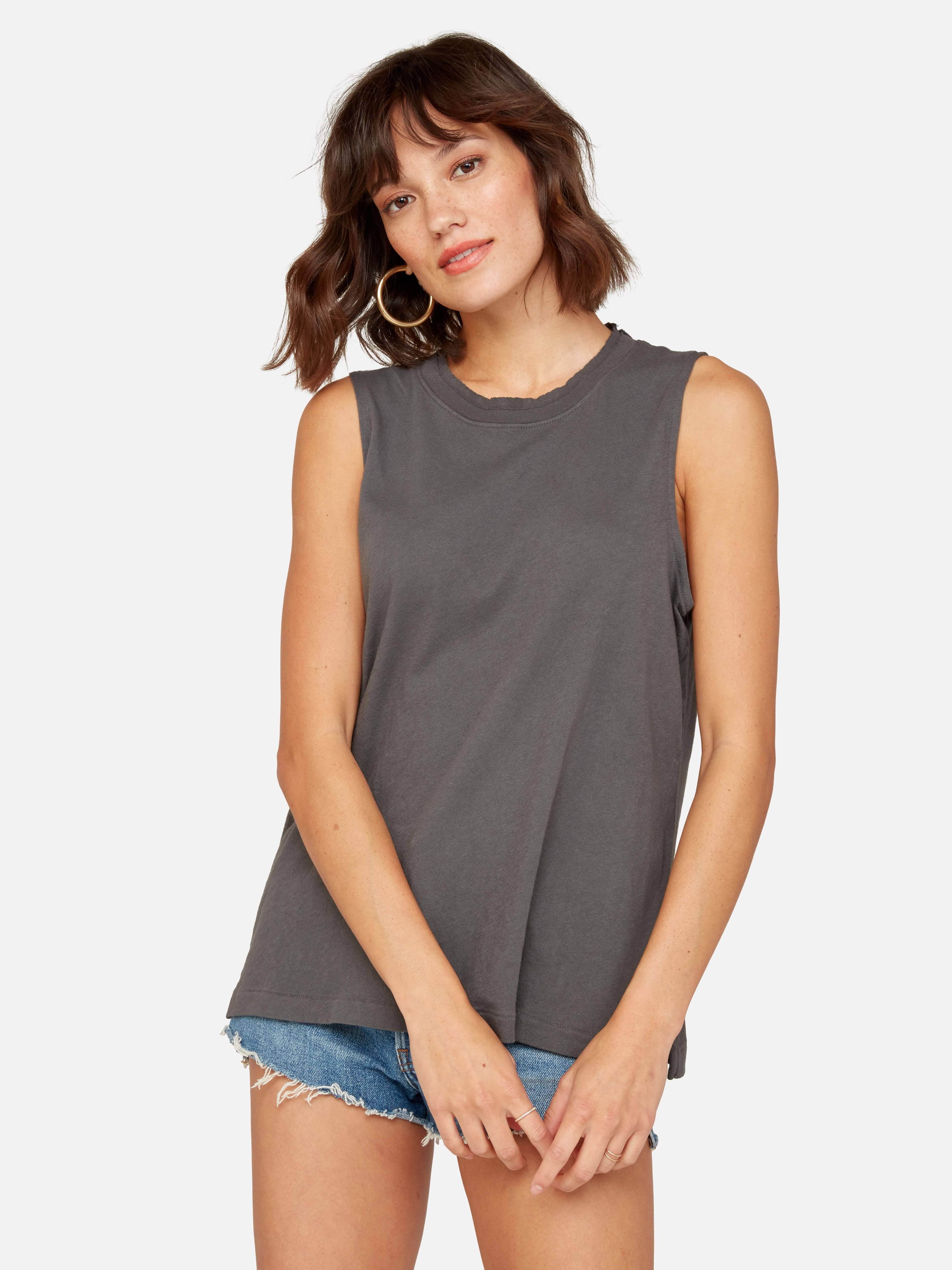 Organic Cotton Vintage Tank Charcoal / XL