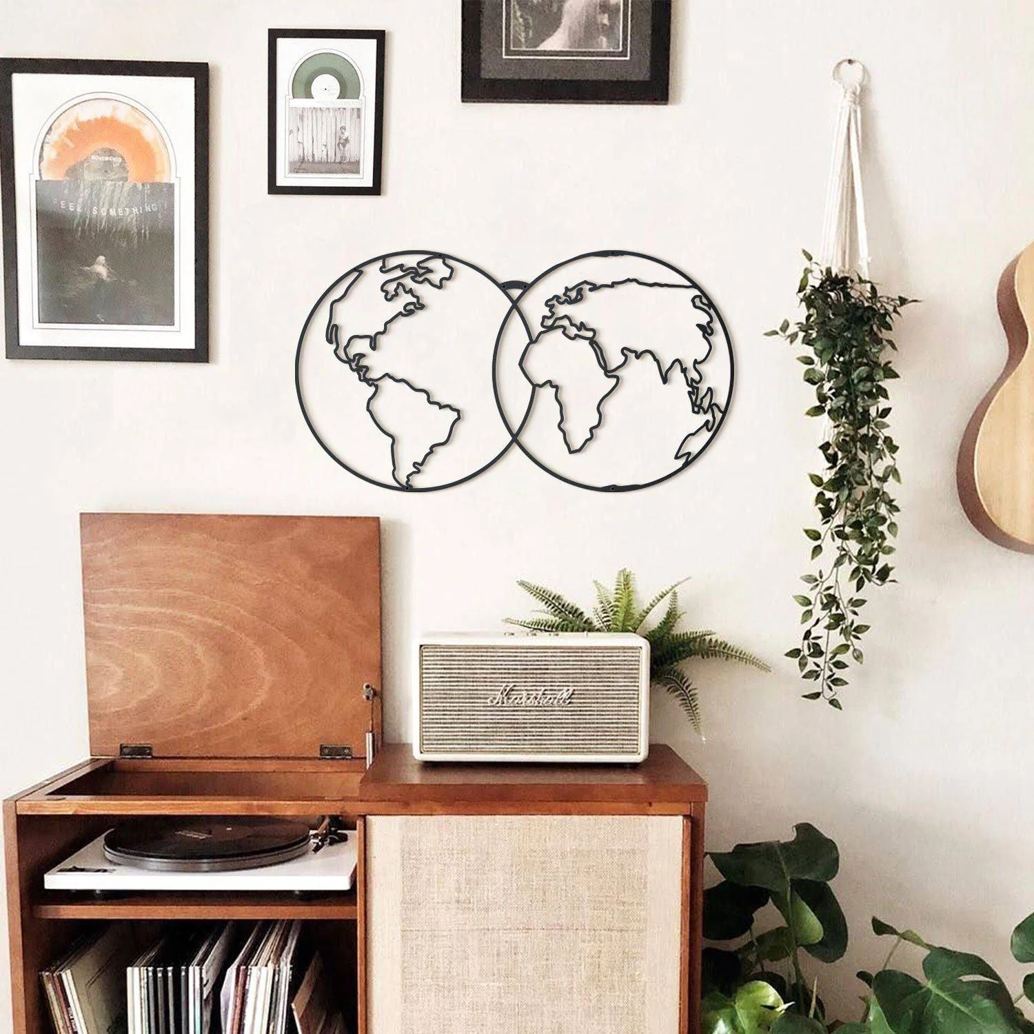 Cluster World Map Metal Wall Art - HOAGARD