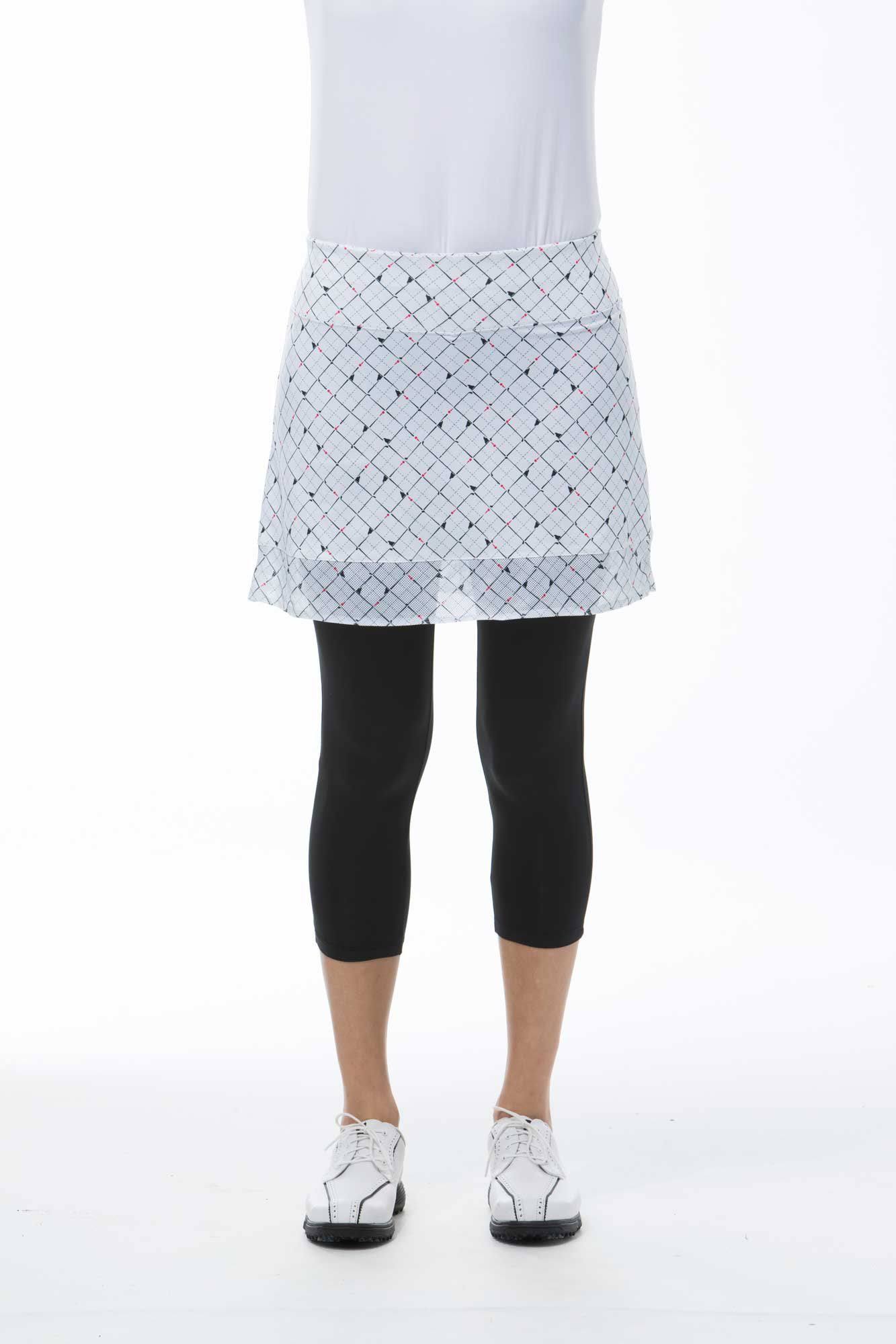 San Soleil Women's Tee Box Printed Golf Skort White S