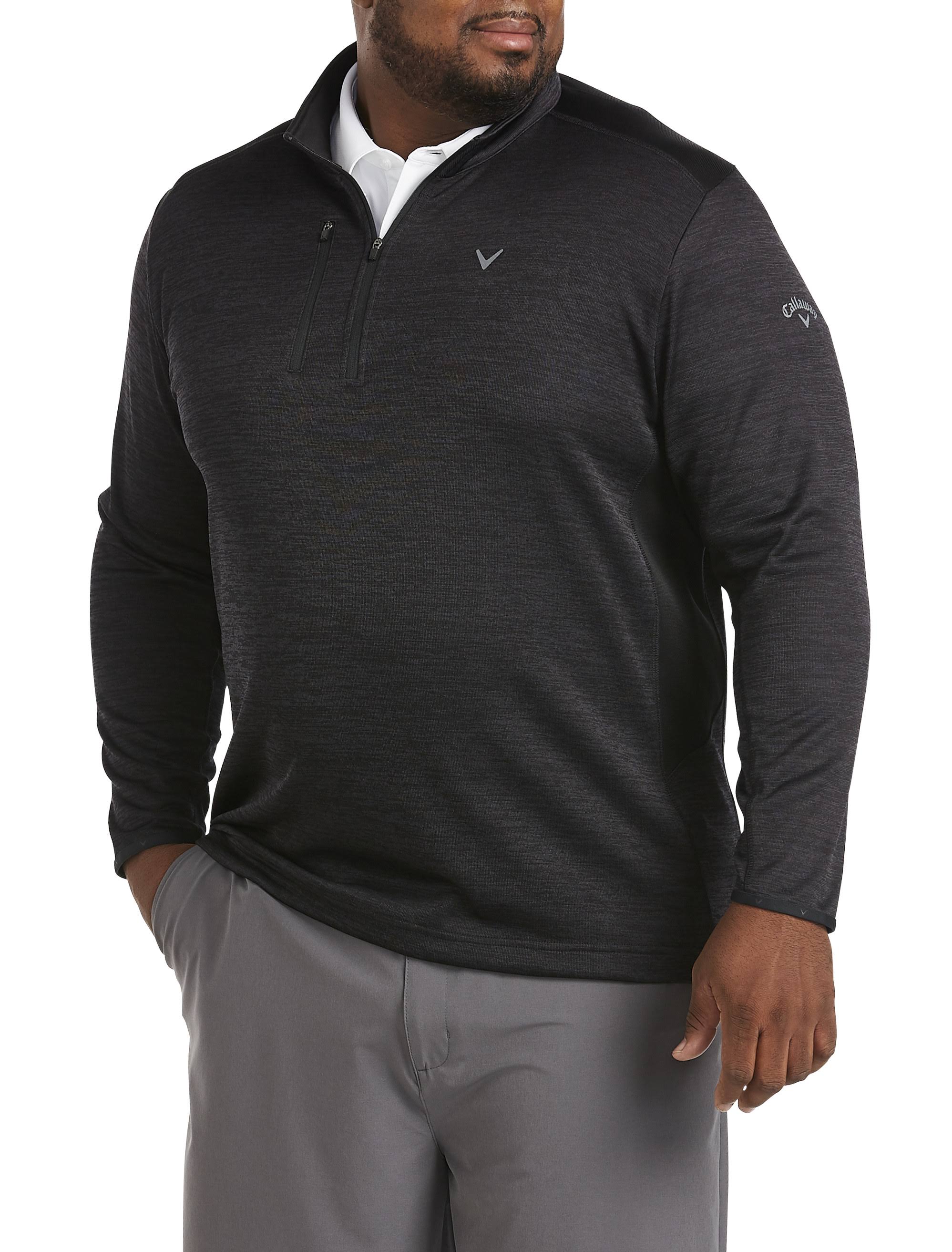 Callaway Men's Big u0026 Tall Swing Tech Dual Action Aquapel Block 1/4 Zip Pullover, Black Grey Heather Gray, Size 4X, 100% Poly