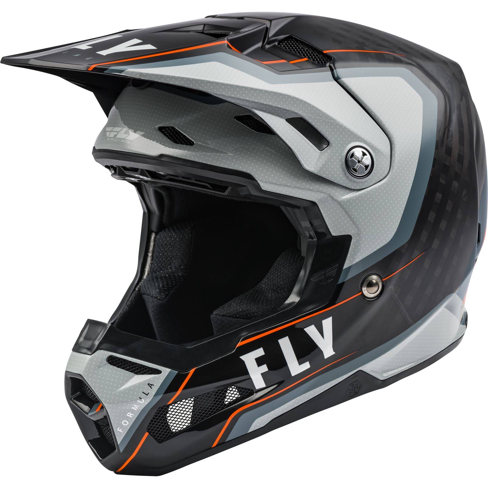Fly Racing - Formula Carbon Axon Helmet - XS, Black/Grey/Orange
